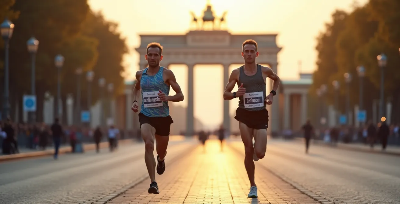 Vergleich zweier Marathonläufer mit unterschiedlicher Laufökonomie beim Berlin Marathon