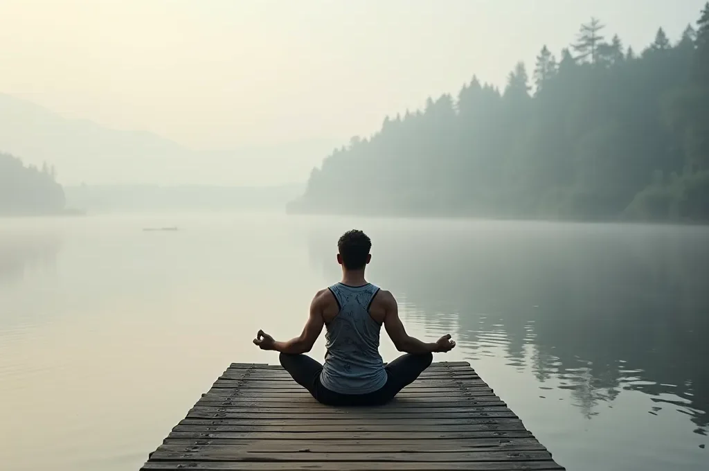 Athlet praktiziert Atemübungen zur mentalen Vorbereitung vor dem Wettkampf