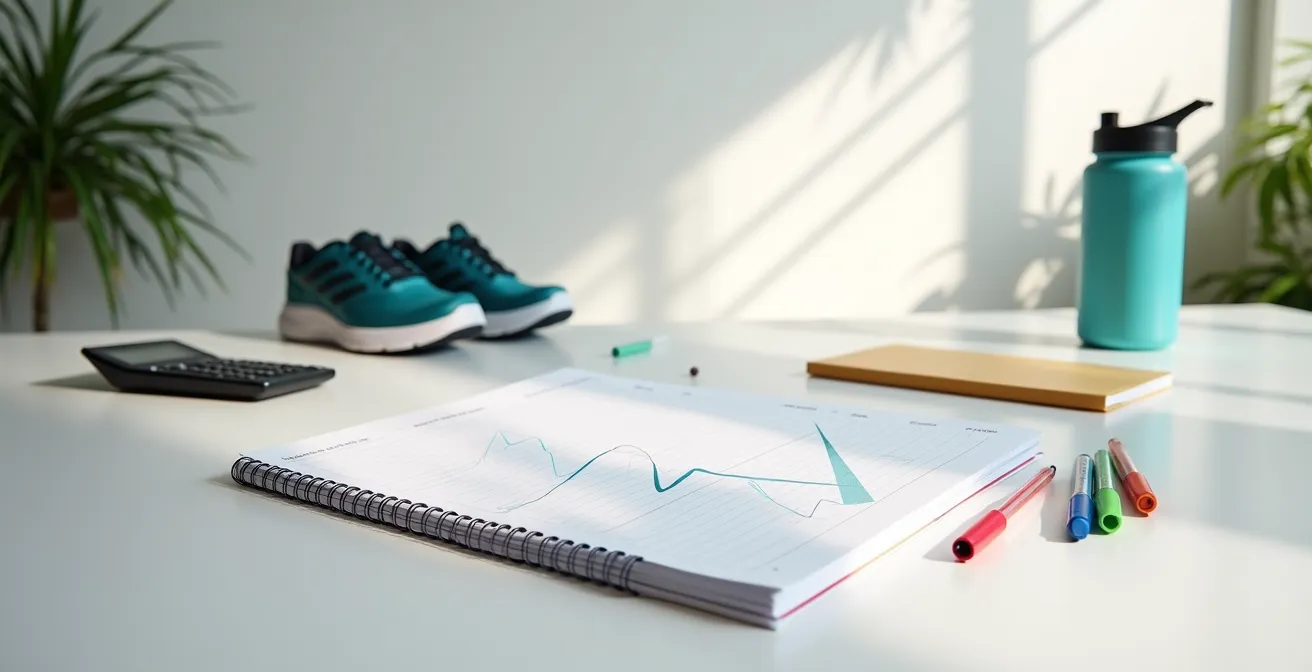 Athlet füllt eine Trainingstabelle aus zur wöchentlichen Belastungsüberwachung