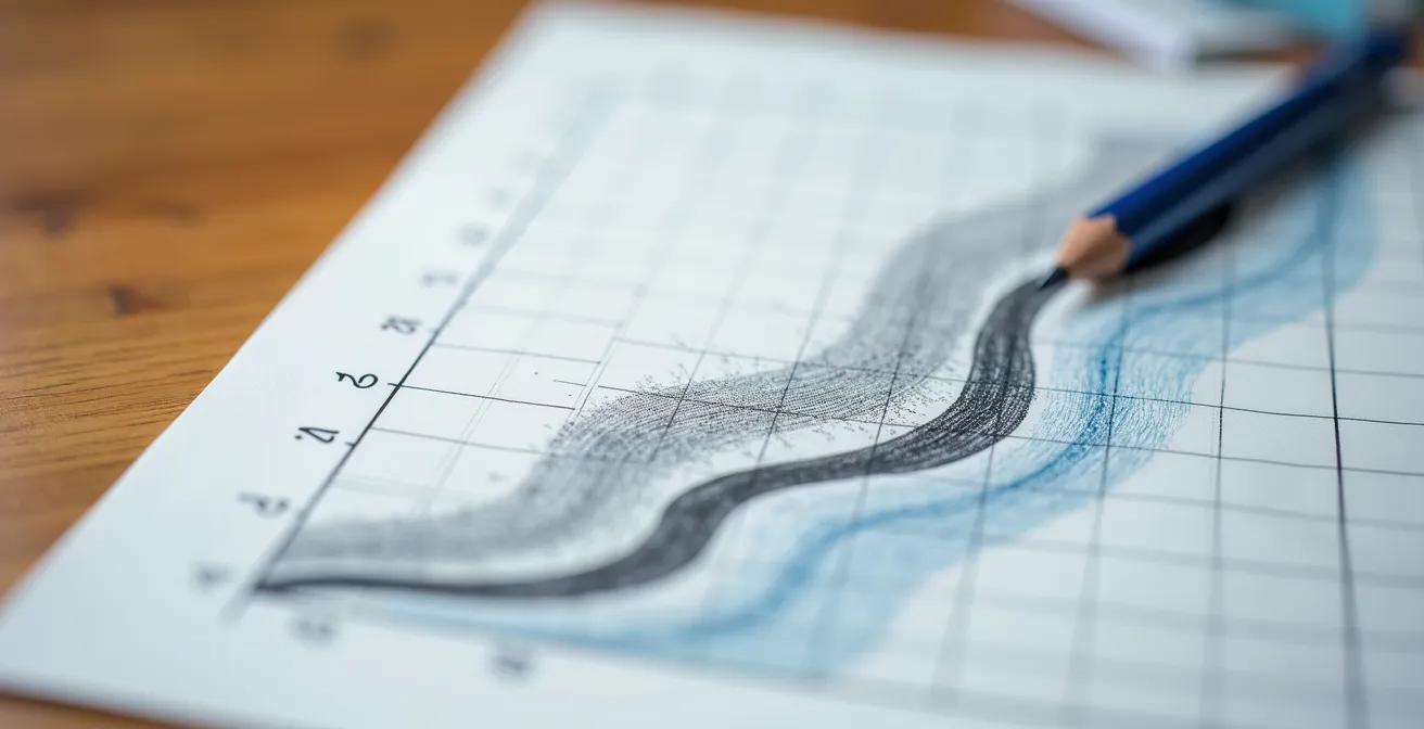 Detailaufnahme eines strukturierten Trainingstagebuchs mit grafischen Elementen zur Belastungsdokumentation