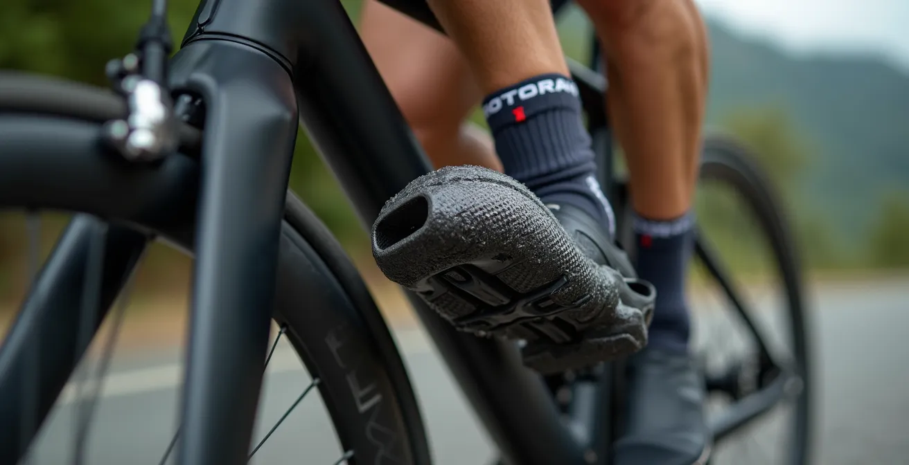 Detailaufnahme der Kraftübertragung beim Radfahren mit verschiedenen Kadenzen