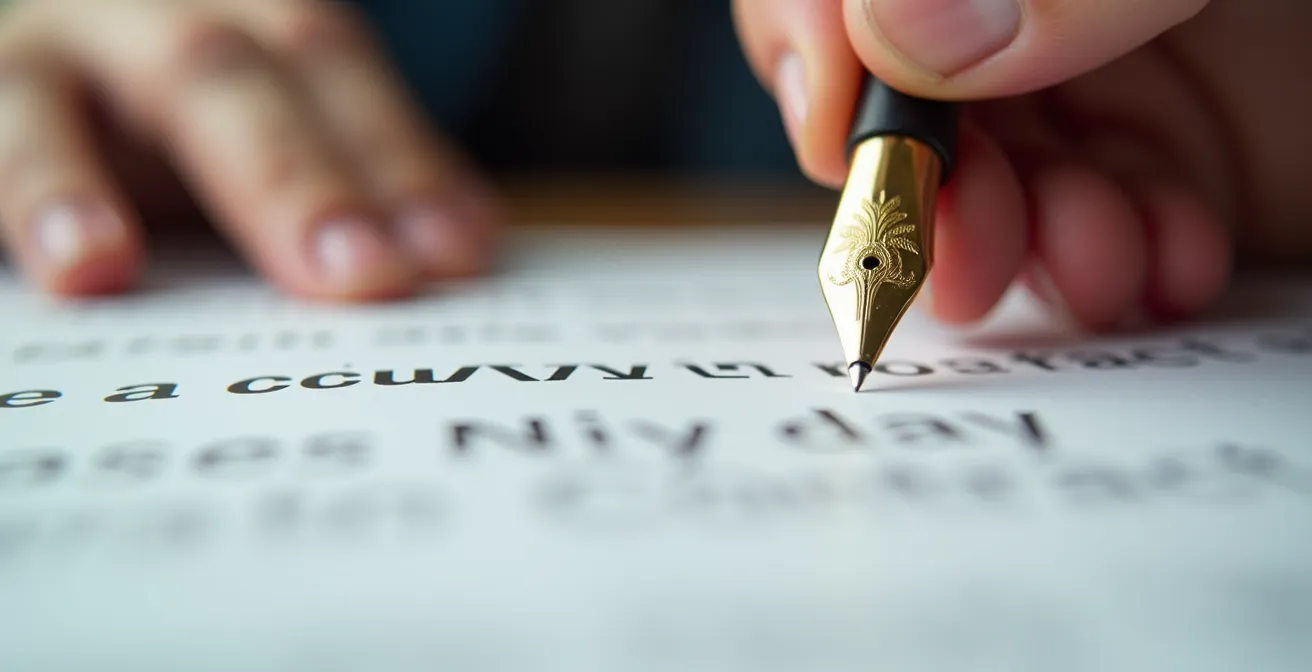 Detailaufnahme einer Vertragsunterzeichnung zwischen Eventmanager und Lieferant